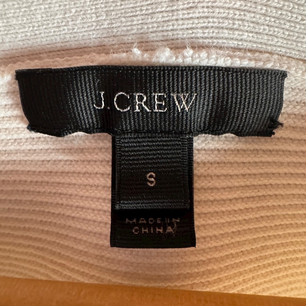 J.Crew Women's S Cream‎ Cotton Blend Sweater Button Sleeve Minimalist Coastal - Picture 3 of 7